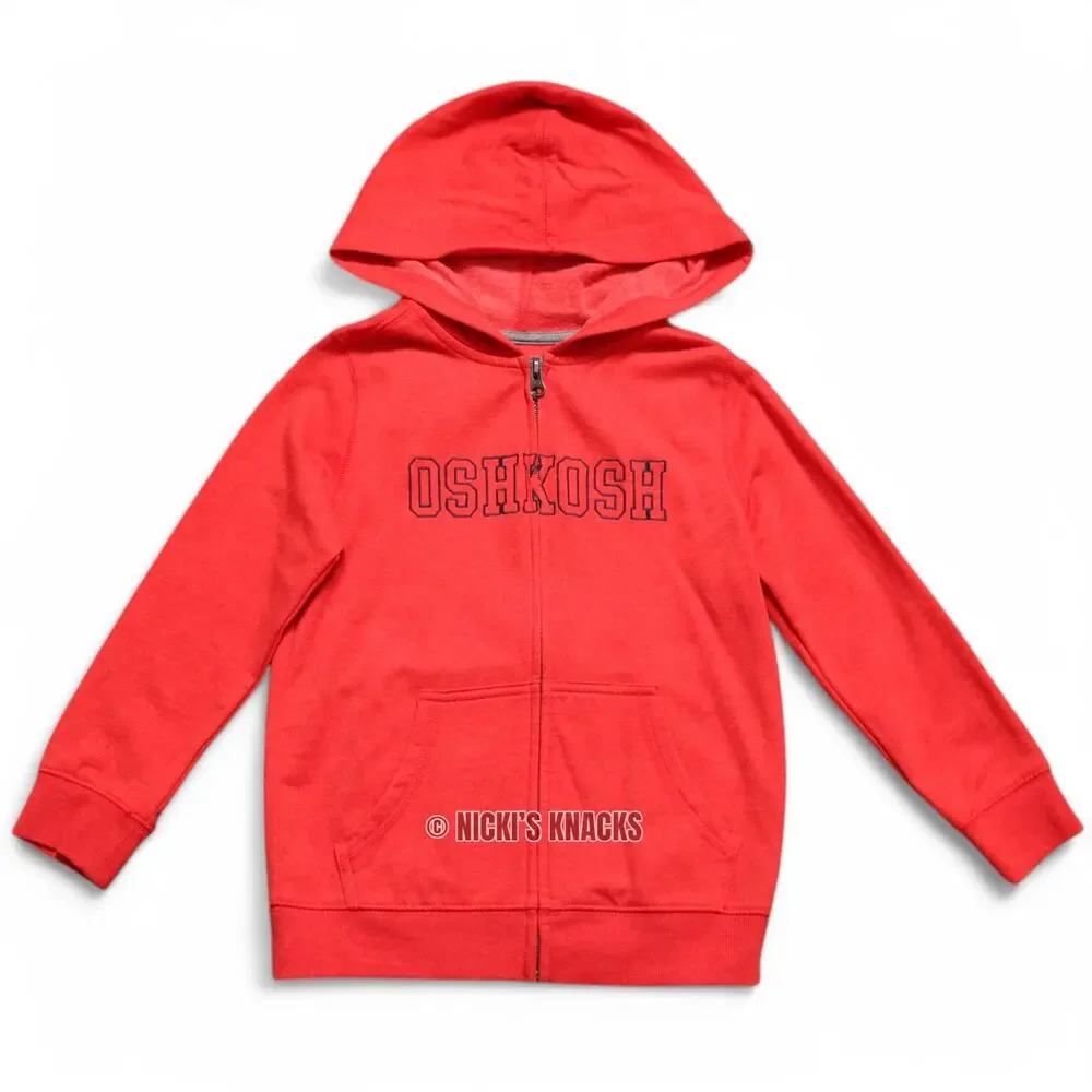 4/$20 - Oshkosh Bgosh Boys Red Fleece Full Zip Sweatshirt Hoodie Size 7